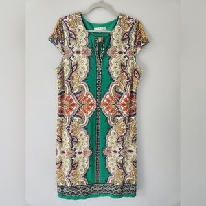 EUC Studio One New York Print Sheath Dress Sz L